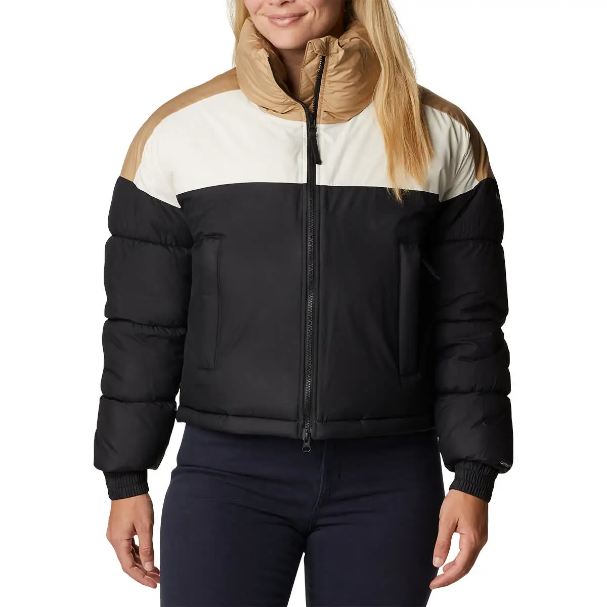 COLUMBIA PIKE LAKE CROPPED JACKET W BLACK/CHALK/BEACH 22