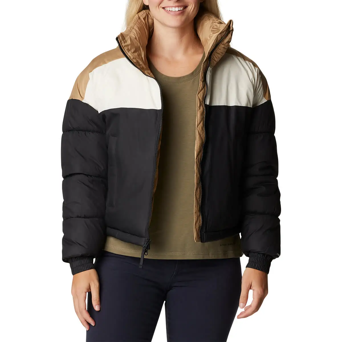 COLUMBIA PIKE LAKE CROPPED JACKET W BLACK/CHALK/BEACH 22 â Image 3