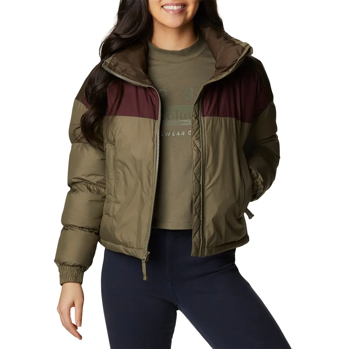 COLUMBIA PIKE LAKE CROPPED JACKET W STONE GREEN/MALBEC/OLIVE GREEN 22 – Image 3