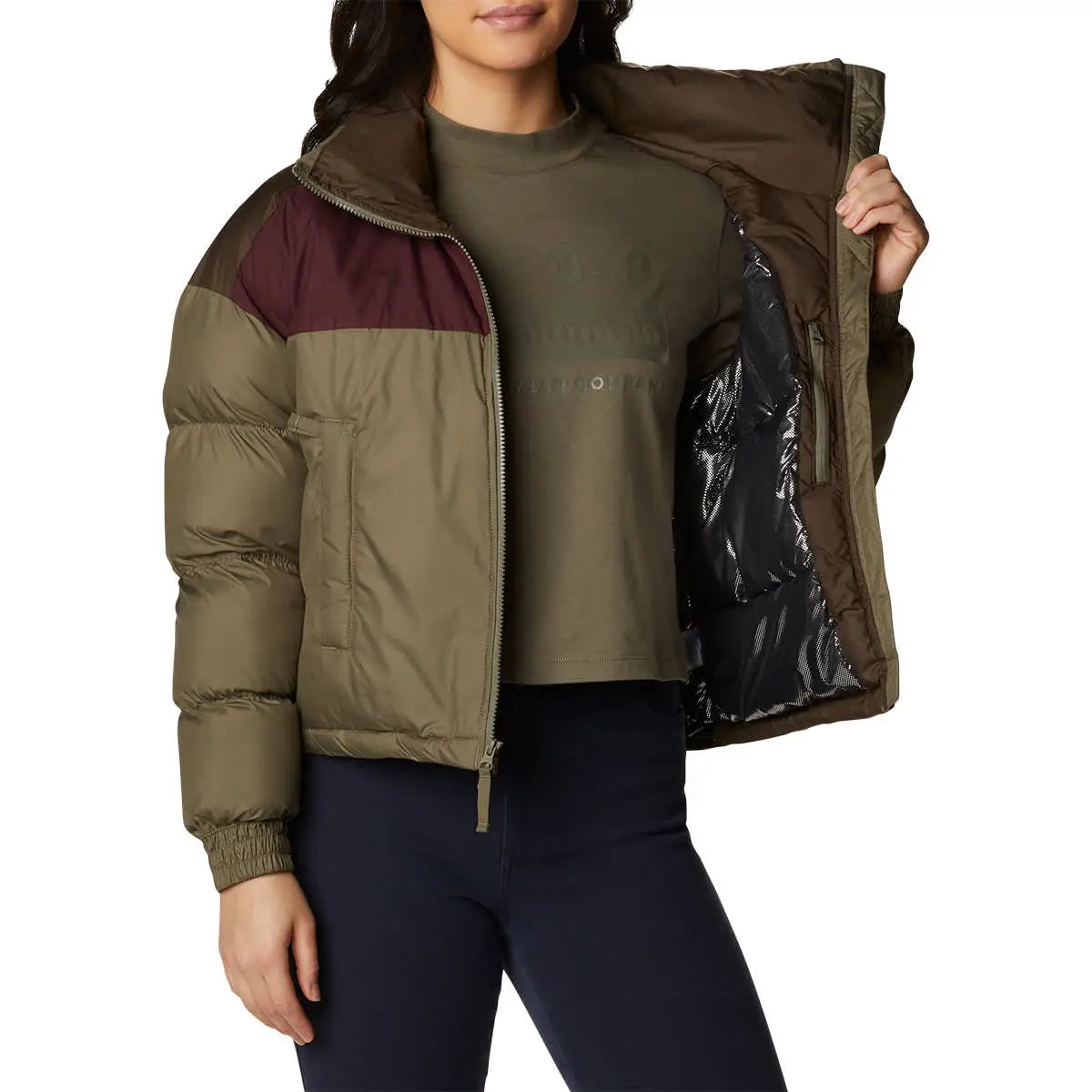 COLUMBIA PIKE LAKE CROPPED JACKET W STONE GREEN/MALBEC/OLIVE GREEN 22 – Image 4