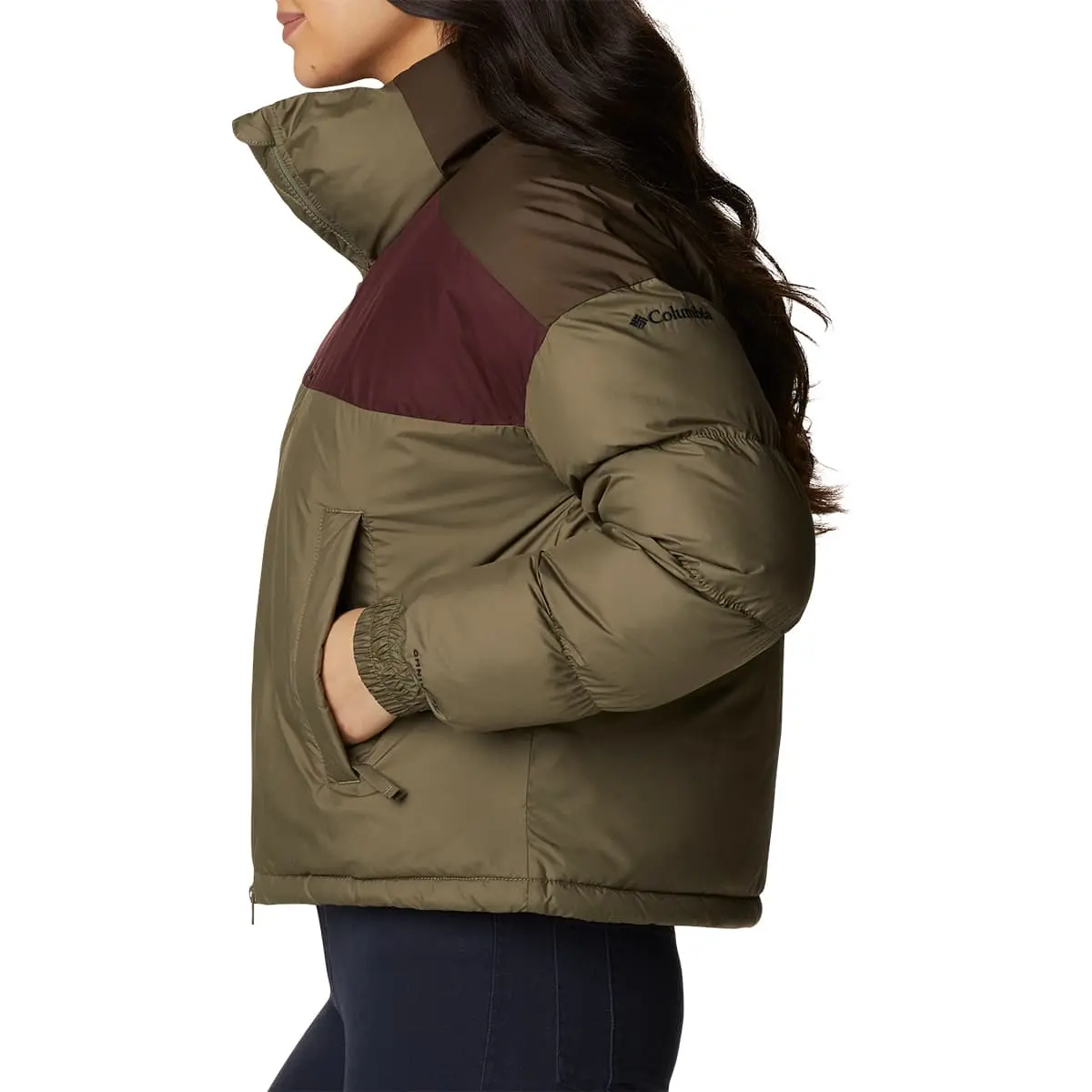 COLUMBIA PIKE LAKE CROPPED JACKET W STONE GREEN/MALBEC/OLIVE GREEN 22 – Image 5