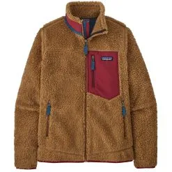 PATAGONIA W'S CLASSIC RETRO-X JKT NEST BROWN W/WAX RED 23