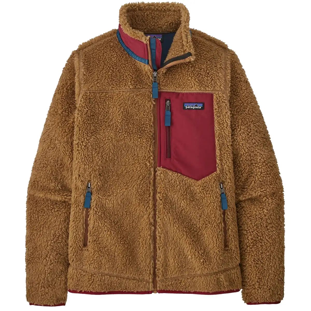 PATAGONIA W'S CLASSIC RETRO-X JKT NEST BROWN W/WAX RED 23