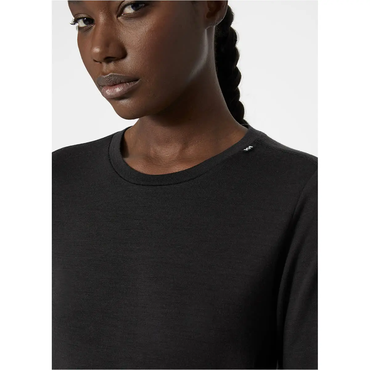 HELLY HANSEN W LIFA MERINO LIGHTWEIGHT CREW BLACK/BLUE FOG 23 â Image 5