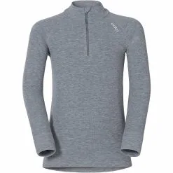 ODLO TS ML WARM ZIP JR GREY MELANGE 20