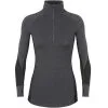 ICEBREAKER WMNS 260 WINTERZONE LS HALF ZIP JET HEATHER/BLACK 23