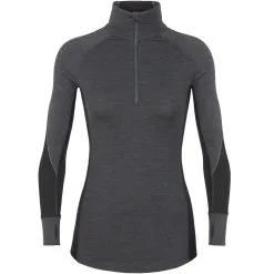 ICEBREAKER WMNS 260 WINTERZONE LS HALF ZIP JET HEATHER/BLACK 23
