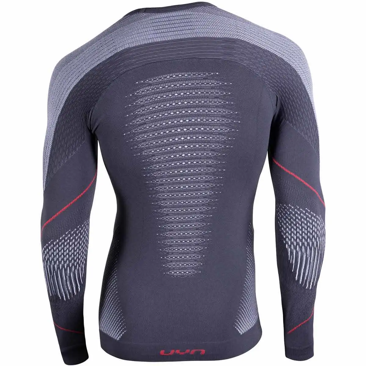 UYN EVOLUTYON UW SHIRT LG_SL CHARCOAL/WHITE/RED 22 – Image 3
