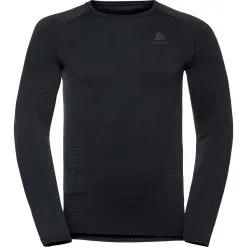 ODLO PERFORMANCE WARM ECO BL TOP CREW NECK L/S BLK - NEW ODLO GR GREY 23