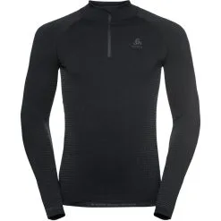 ODLO PERFORMANCE WARM ECO BL TOP TURTLE NECK L/S HALF ZIP BLK/NEW ODLO GRAPH GREY 23