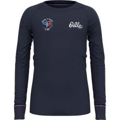 ODLO TS ML ACTIVE WARM ORIGINALS KIDS DIVING NAVY/PLACED PRINT 22