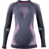 UYN LADY EVOLUTYON UW SHIRT LG SL MELANGE ANTHRACITE MELANGE/RASPBERRY/PURPLE 22