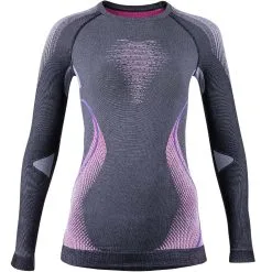 UYN LADY EVOLUTYON UW SHIRT LG SL MELANGE ANTHRACITE MELANGE/RASPBERRY/PURPLE 22