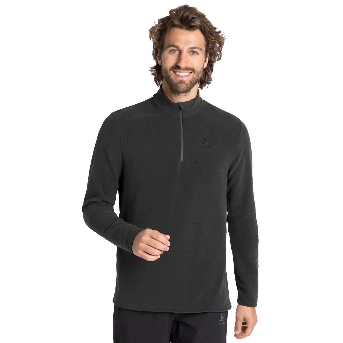 ODLO ROY MIDLAYER 1/2 ZIP CLIMBING IVY-BLACK-STRIPES 22