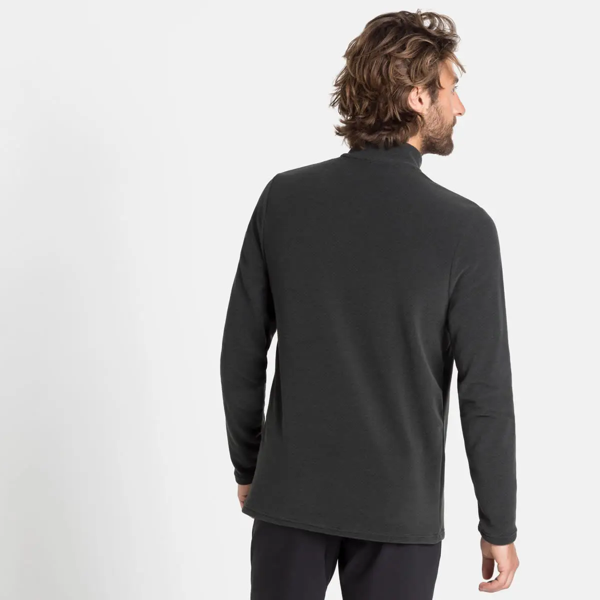 ODLO ROY MIDLAYER 1/2 ZIP CLIMBING IVY-BLACK-STRIPES 22 â Image 3