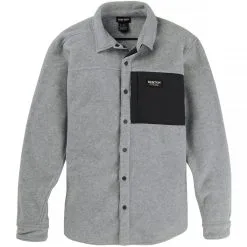 BURTON M HEARTH FLEECE SHIRT GRAY HEATHER 22