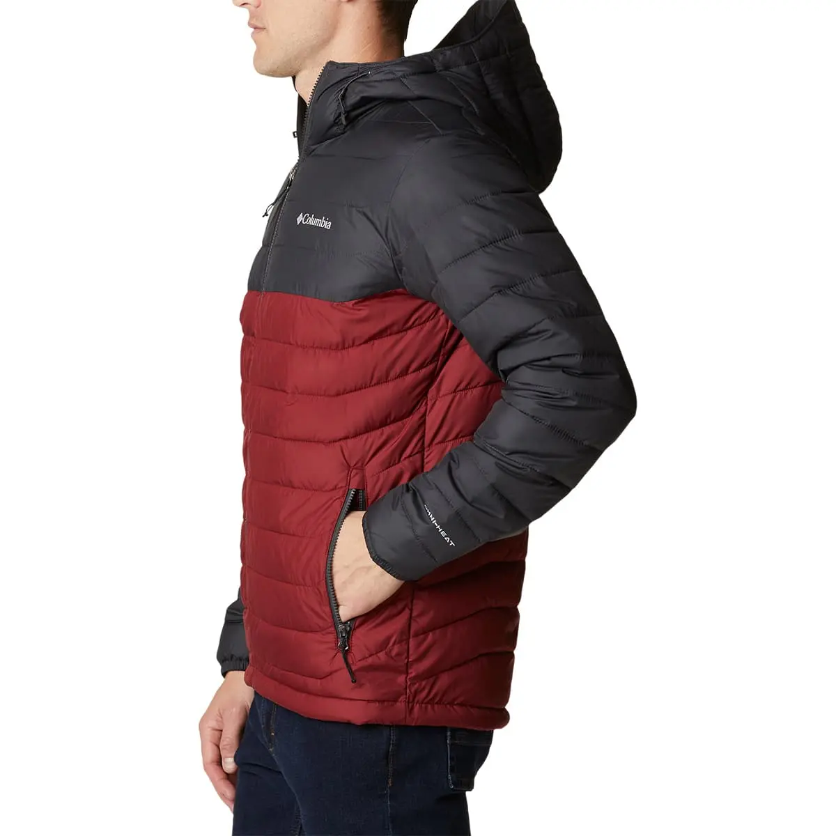 COLUMBIA POWDER LITE HOODED JKT RED JASPER SHARK 22 â Image 5