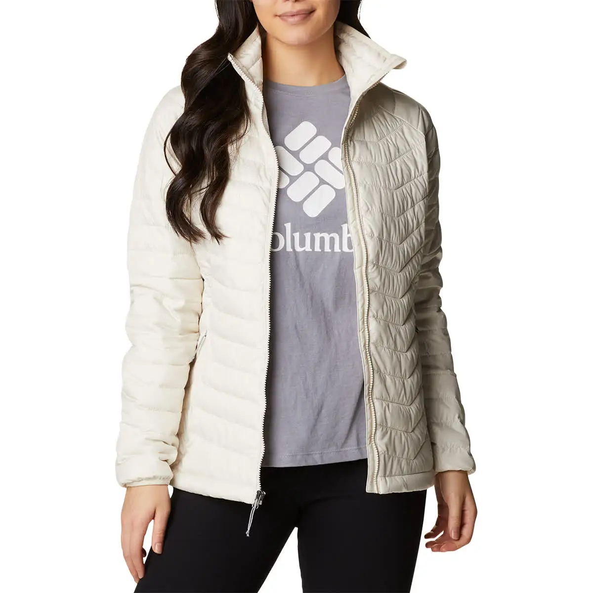 COLUMBIA POWDER LITE JKT W CHALK 23 – Image 2